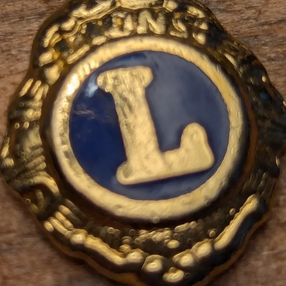 Lions Club International sweater clip and Orchid Brooch 10kt gp vintage